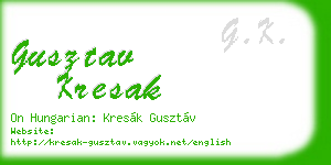 gusztav kresak business card