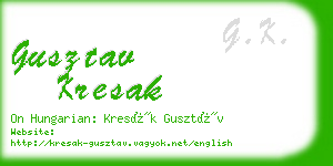 gusztav kresak business card